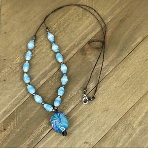 Handmade Polymer Clay & Paper Brad Necklace